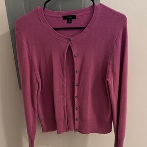J. Crew Women's Fuchsia Cardigan Sweater size medium